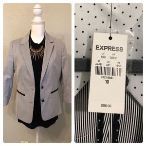 NWT Express Navy Blue and white stripped Blazer
